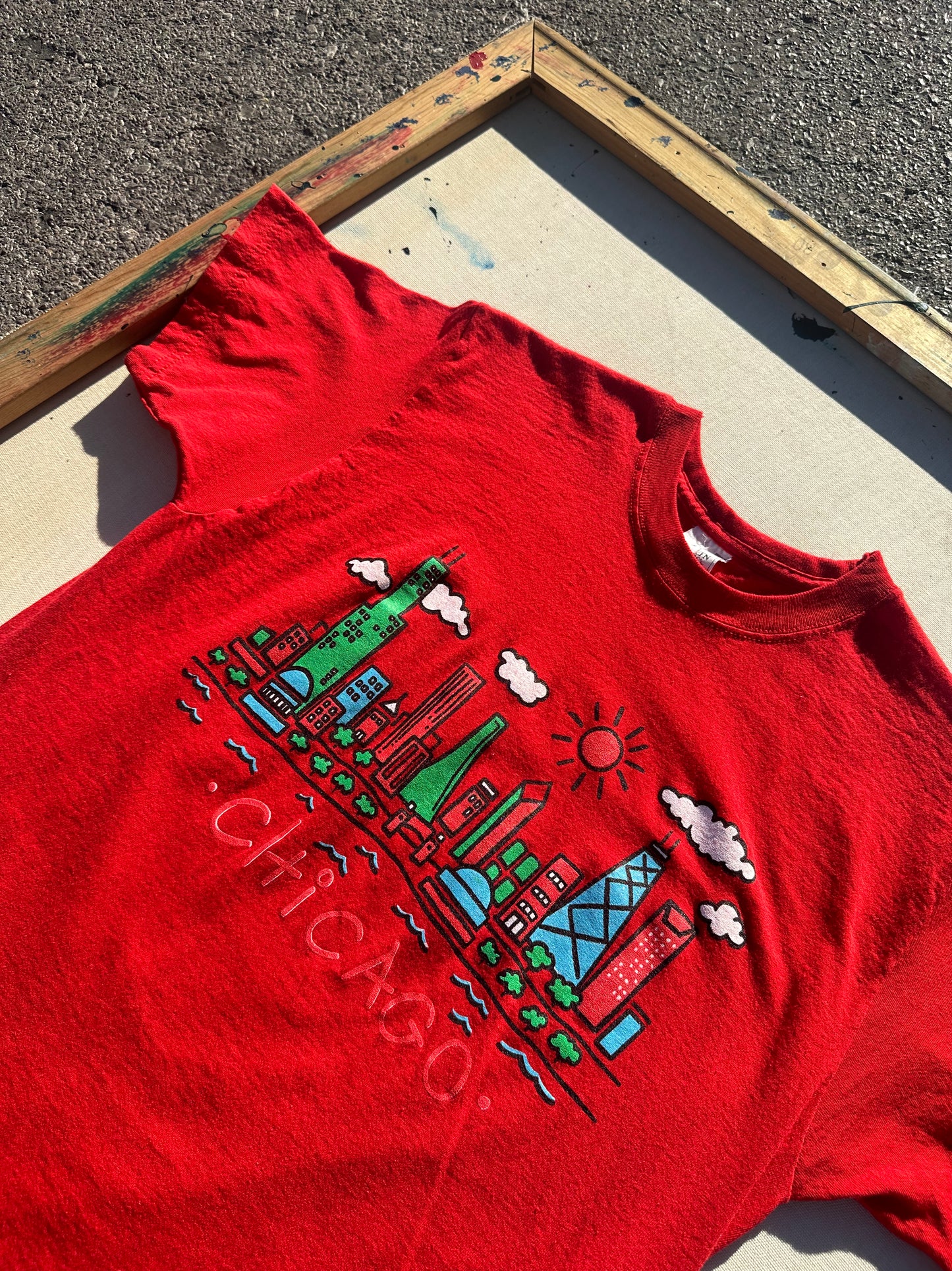 Vintage Chicago Cartoon Skyline T-Shirt