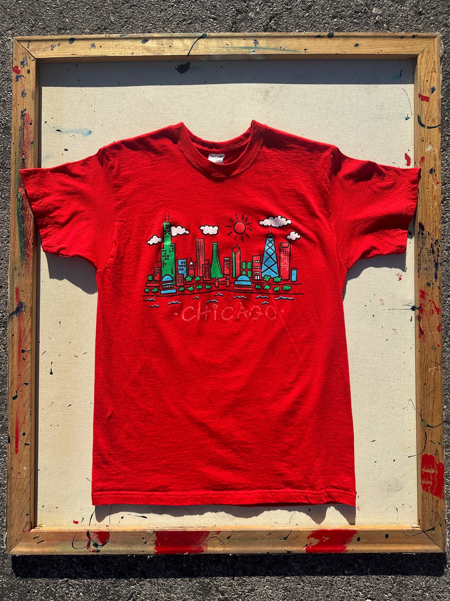 Vintage Chicago Cartoon Skyline T-Shirt