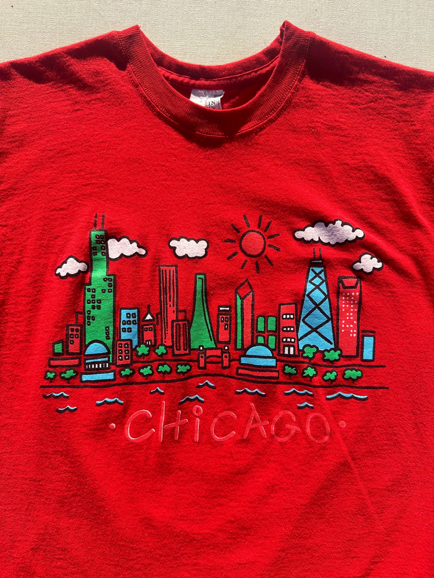 Vintage Chicago Cartoon Skyline T-Shirt