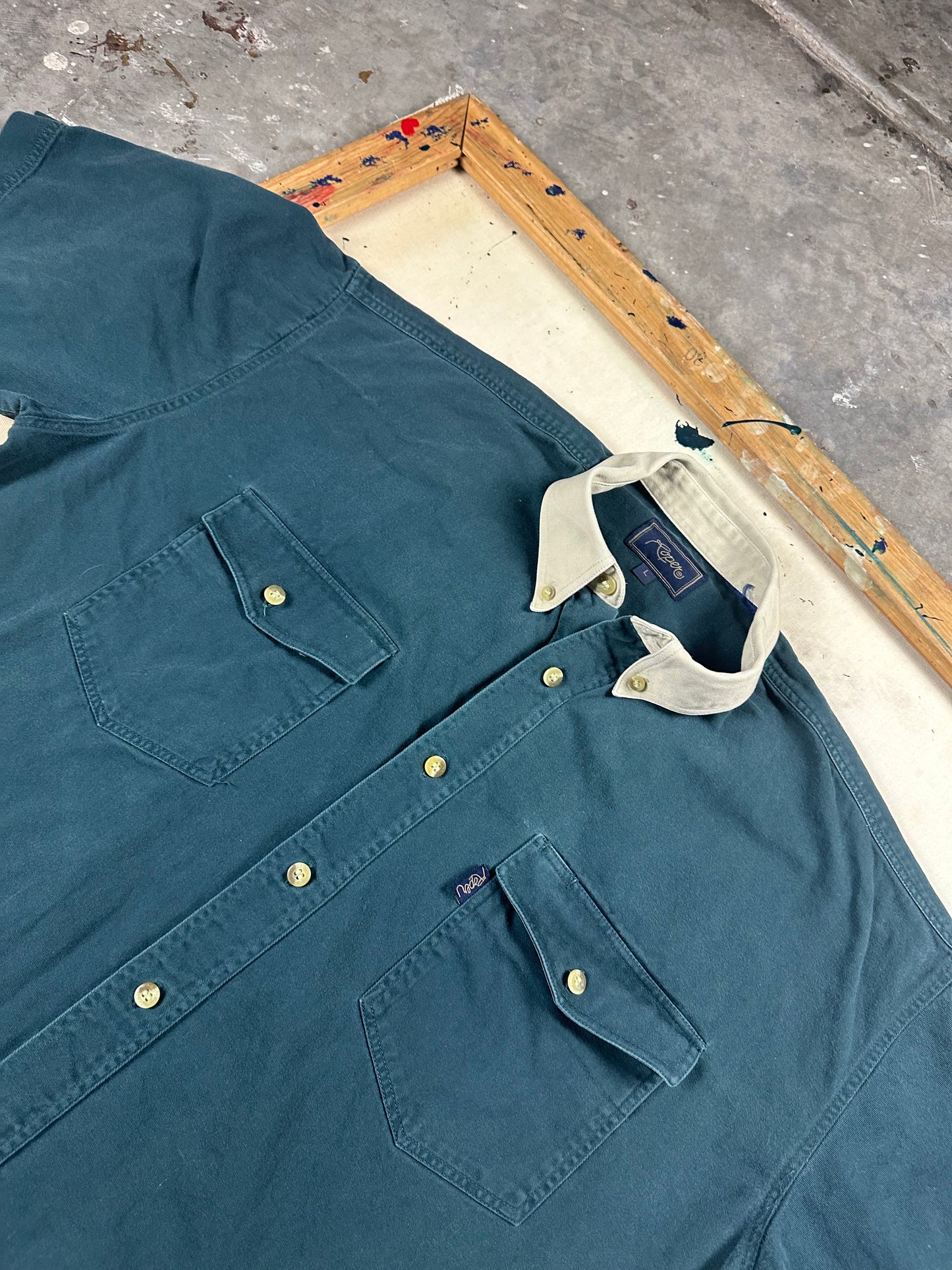 Vintage Roper Green Short Sleeve Button Down