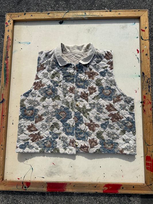 Vintage Quilted Flower Vest